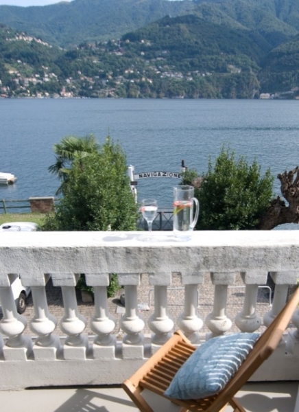 Front balcony overlooking lake